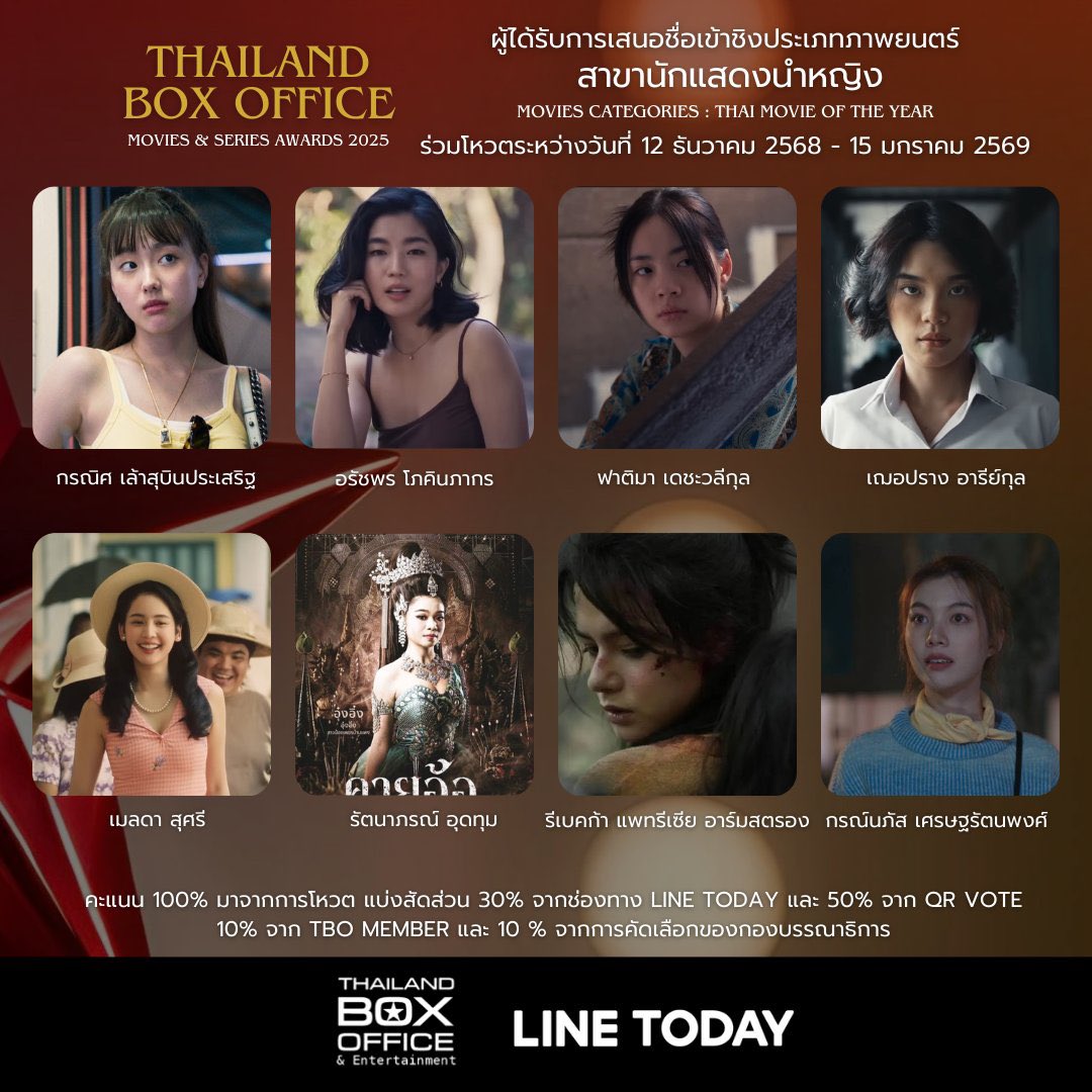 คุณเฌอปราง เฌอปราง อารีย์กุล
เข้าชิงนำหญิงของ Thailand Box Office Awards 2025 สาขาภาพยนตร์นะคะ

#CherprangAreekul #พนอ #PANOR