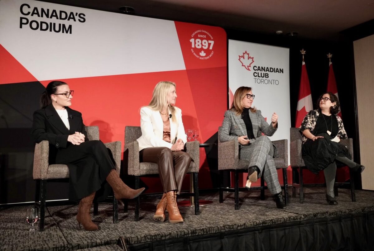 vcmancinelli's tweet photo. Pleasure to represent LiUNA at “Solving Canada’s Housing Crisis: What It Takes to Build More, Faster” hosted by @CdnClubTO 

Honoured to join an esteemed panel of women in this space, alongside @anabailaoTO, CEO of Build Canada Homes, my mentor Jaime McKenna, President of @Fengate Real Estate, moderated by architect and urban planner Naama Blonder, to discuss real solutions to build more housing Canadians can rely on.