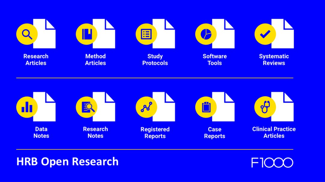 HRBOpenRes's tweet photo. Diversity in research outputs is central to disseminating cutting-edge research. 
@HRBOpenRes allows HRB-funded researchers to publish any results they think are worth sharing, from traditional #ResearchArticles to #SoftwareTools. 

Learn more:https://t.co/hHmzAPBhOr https://t.co/ZcRbNp6xKT