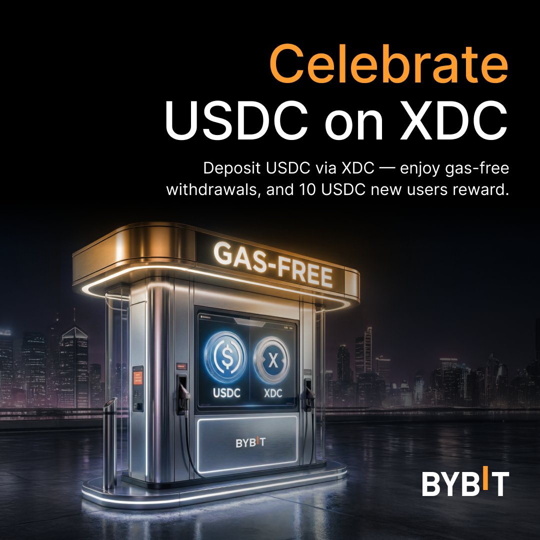 🚀 USDC deposits via XDC are now live on #Bybit with zero gas fees! <a href="/XDCNetwork/">XDC Network</a>
USDC withdrawals on XDC will open once liquidity requirements are met. Check our withdrawal page for updates.

Deposit via XDC to enjoy fee-free withdrawals and get the $200,000 USDC new users