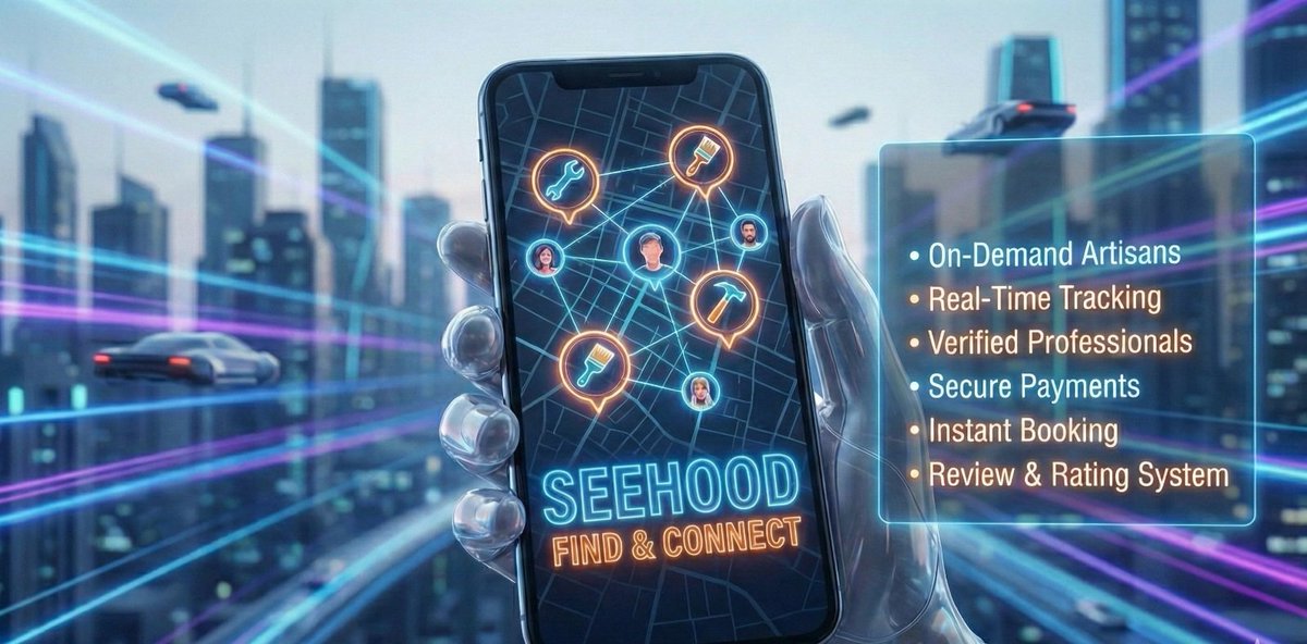 mehkuryentity's tweet photo. Think Uber, but for finding a plumber, electrician, or carpenter. 🚗➡️🛠️

Introducing Seehood: The easiest way to connect with trusted artisans in your area. No more calling around. Just tap, book, and get it fixed.
https://t.co/rzadiU3UPf

#LaunchDay #OnDemand #TechLaunch https://t.co/Uc2G8CKAZH