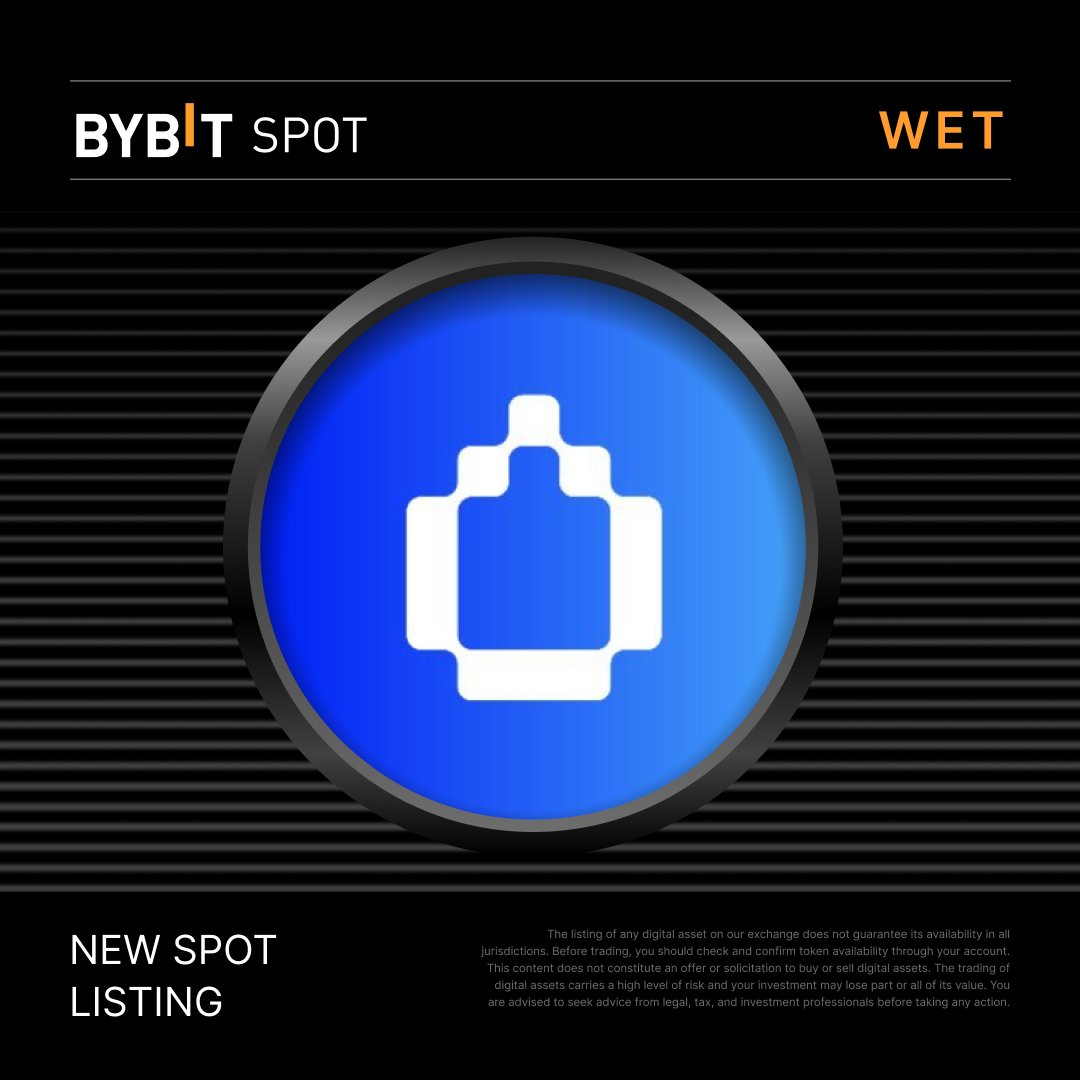 📣 $WET is officially listed on #BybitSpot with <a href="/humidifi/">HumidiFi</a>! Trade and deposit #WET to share from the 500,000 WET Prize Pool.

Learn more: i.bybit.com/abOrDow
Trade now: i.bybit.com/1abDaGKm

#Bybit #CryptoArk