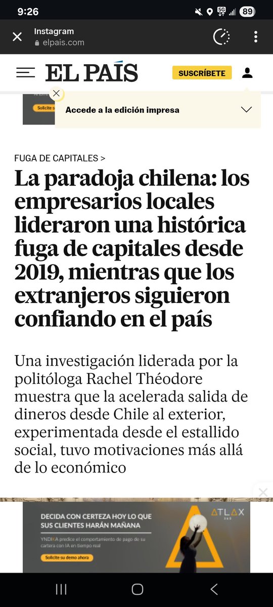 🚨 Salió el artículo sobre las conclusiones de mi Fondecyt sobre salidas de capitales en <a href="/el_pais/">EL PAÍS</a>! 
Pueden leerlo y difundir acá 👇 
elpais.com/chile/2025-12-…