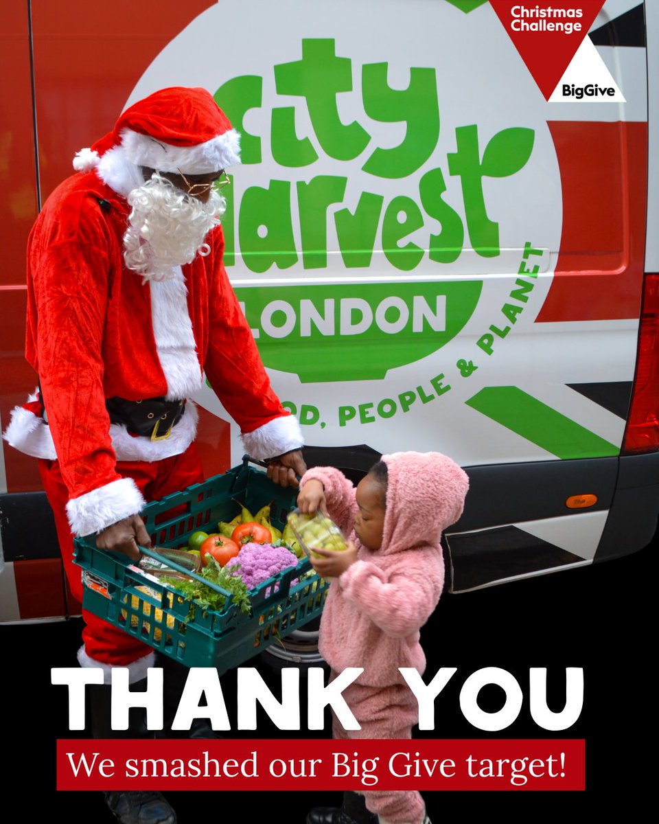 CityHarvest_LDN's tweet image. WE DID IT! With your help &amp;amp; the support of our Champion, @ChildhoodTrust, we've smashed our @BigGive #ChristmasChallenge target &amp;amp; raised £247,841! This equals an extra 743,523 meals for London children facing #foodinsecurity. Thank you 💚 

See the impact: cityharvest.org.uk