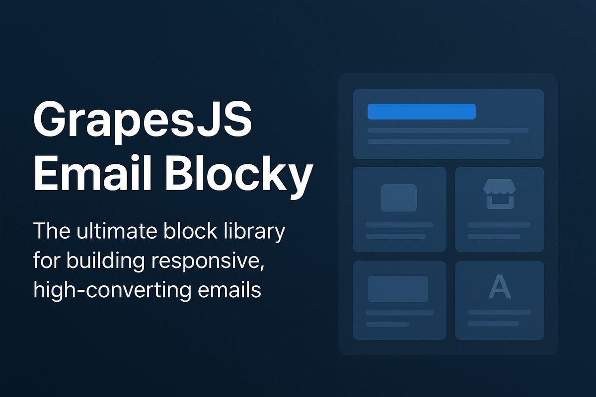 GrapesJS Email Blocky – Premium Responsive Email Blocks

GrapesJS Email Blocky is a premium plugin that adds a complete library of 43+ responsive, email-safe blocks to your GrapesJS editor.

Url: gjs.market/products/grape…
#grapesjs