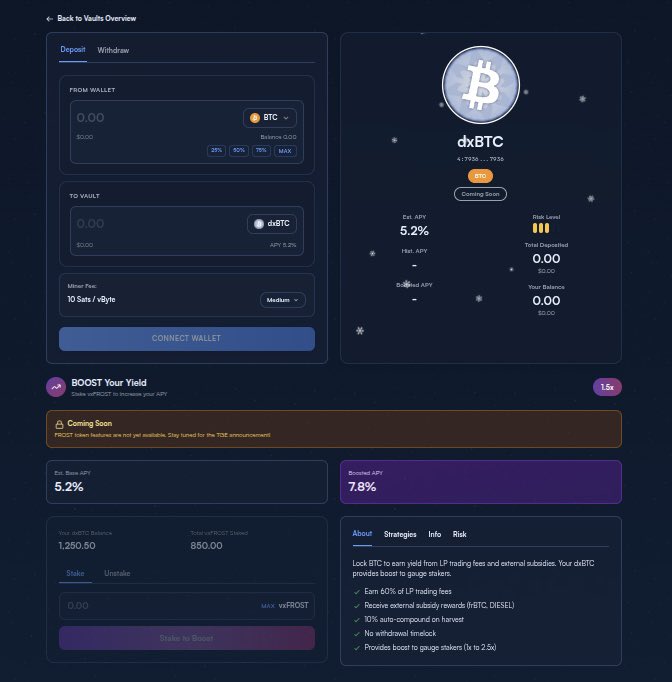 DeFi staking vaults, but on Bitcoin L1.

Coming soon.