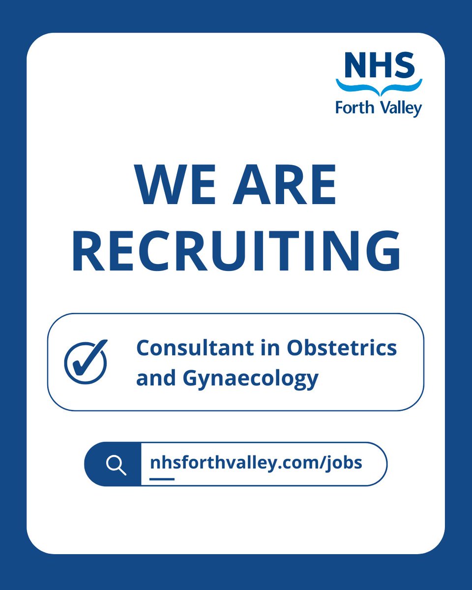 NHSForthValley's tweet image. We are recruiting for two Consultant in Obstetrics and Gynaecology.

Find out more and apply today ⬇

🔗 apply.jobs.scot.nhs.uk/Job/JobDetail?…
🔗 apply.jobs.scot.nhs.uk/Job/JobDetail?…