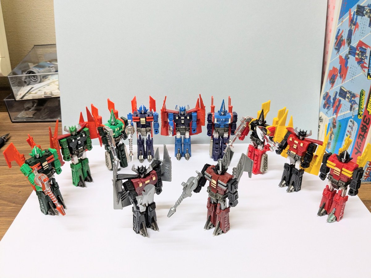 ミクロマン ミクロロボット123 3色+2 揃ったのでお披露目！ 市街戦闘用