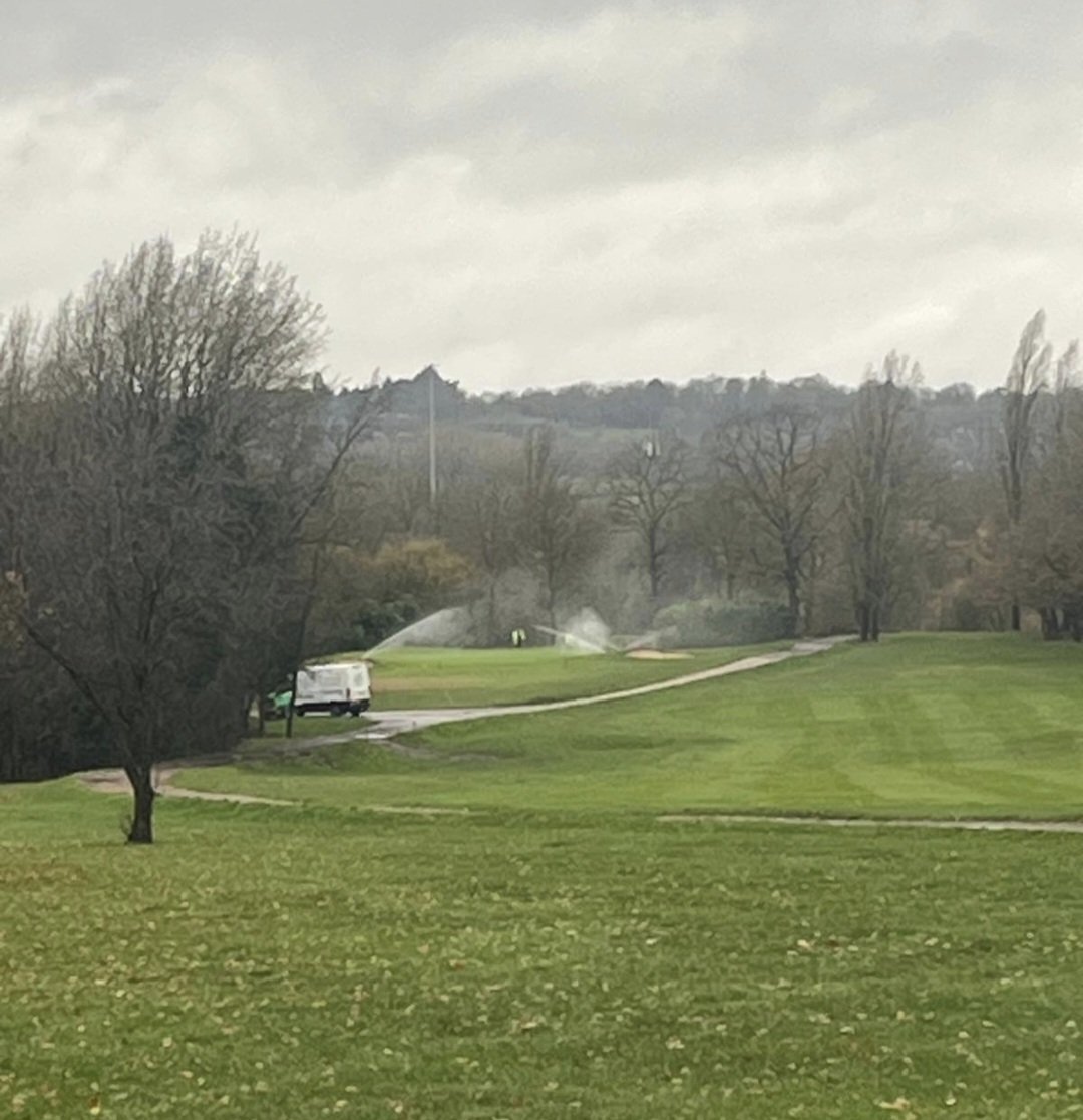 Anyone else open today with trolleys on and watering the greens😂