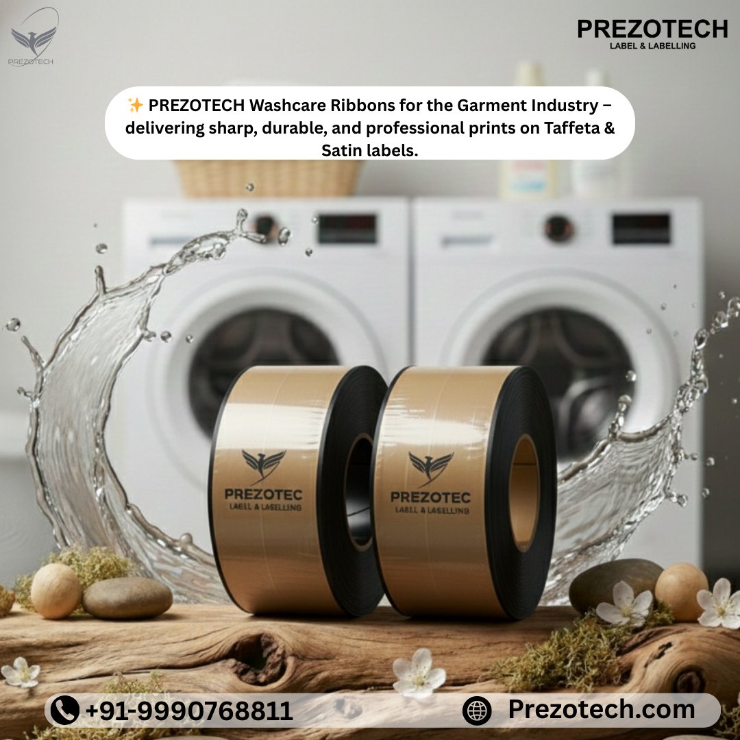prezotechsol's tweet image. ✨ PREZOTECH Washcare Ribbons – Designed for the Garment Industry.
Experience sharp, durable, wash-resistant prints on Taffeta &amp;amp; Satin Labels with premium ribbon quality you can trust.
#Prezotech #WashcareRibbon #GarmentLabels #LabelPrinting #TextileIndustry #SatinLabels