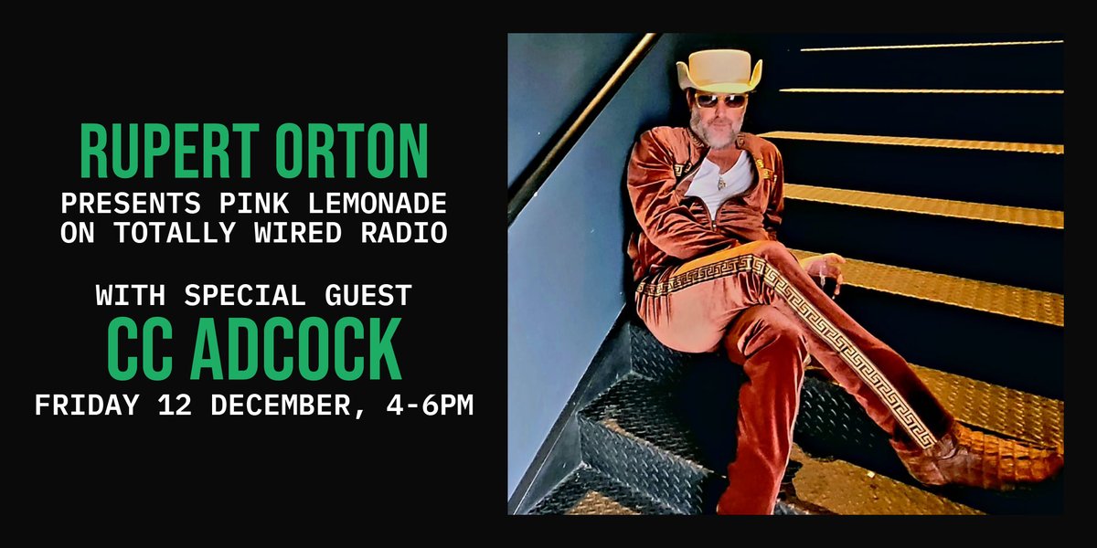 PRBpresents's tweet image. The special guest on Rupert’s Pink Lemonade Totally Wired Radio show this Friday is the rocknroll mayor of Lafayette CC Adcock ! 

Pink Lemonade is broadcast 4-6 pm Friday 12 December @ totallywiredradio.com