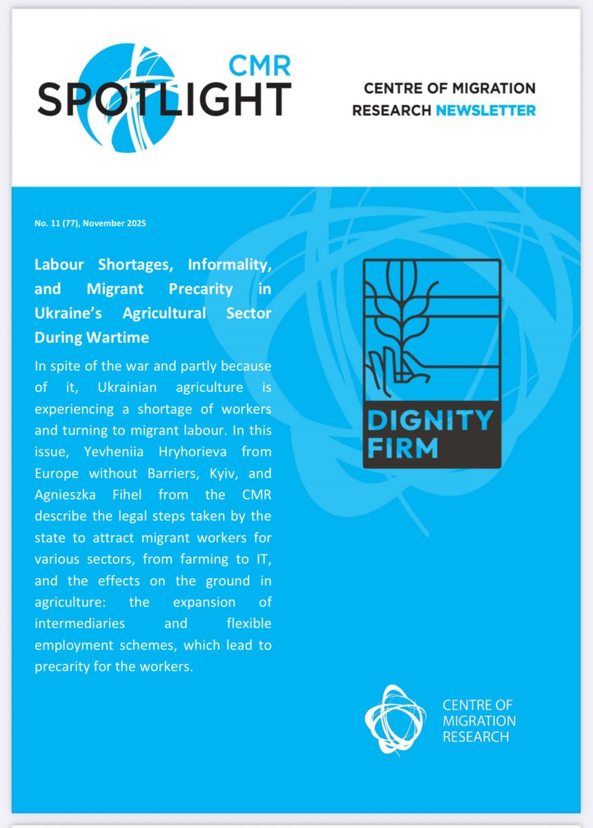 In spite of the war, and partly because of it, labour migration into Ukraine continues. In the new #CMRSpotlight Yevheniia Hryhorieva and  <a href="/AgnieszkaFihel/">Fihel Agnieszka</a> write about the situation of migrant workers in agriculture
migracje.uw.edu.pl/wp-content/upl…