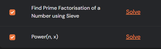 codewithpiyus's tweet image. 60DaysOfCode — Day 38

• Find Prime Factorisation using Sieve
• Power(n, x)
@striver_79
@takeUforward_

#Programming #DSAinCPP #TUF #TUFWinterArc #60DaysOfCode #TechCommunity