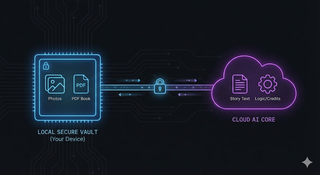 TechBinary99's tweet image. Day 3 🏗️

Just finalized the core architecture. It’s a privacy-first hybrid model: @supabase is the brain (managing text, stories, and credits in the cloud), but your device is the vault. Your photos never leave your local machine. 🛡️

Here’s a look at how the pieces connect. 👇…