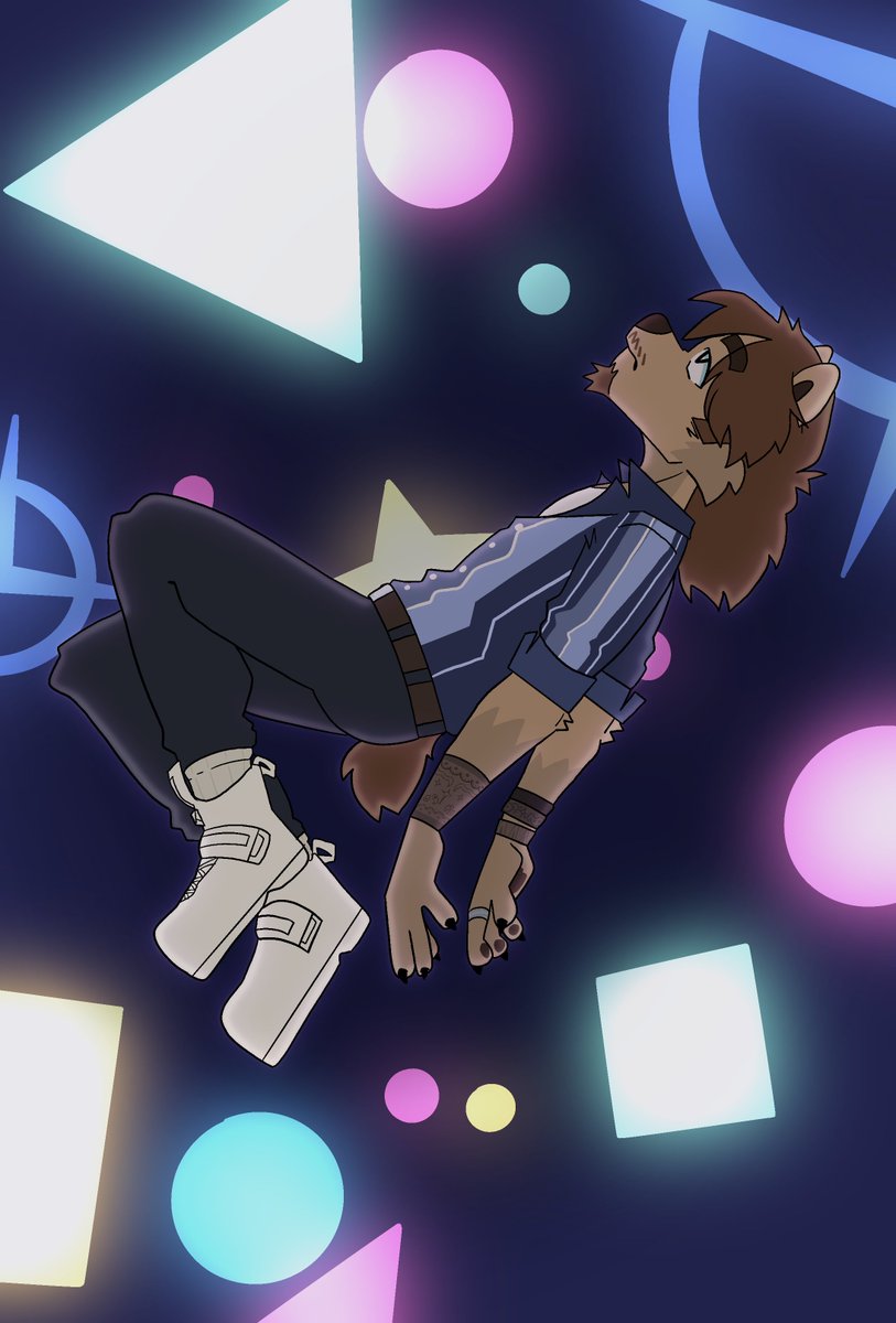 FelixDaBear's tweet image. I lost sight of the neon lights, now only memories remain.🌟✨
#furry #furryart