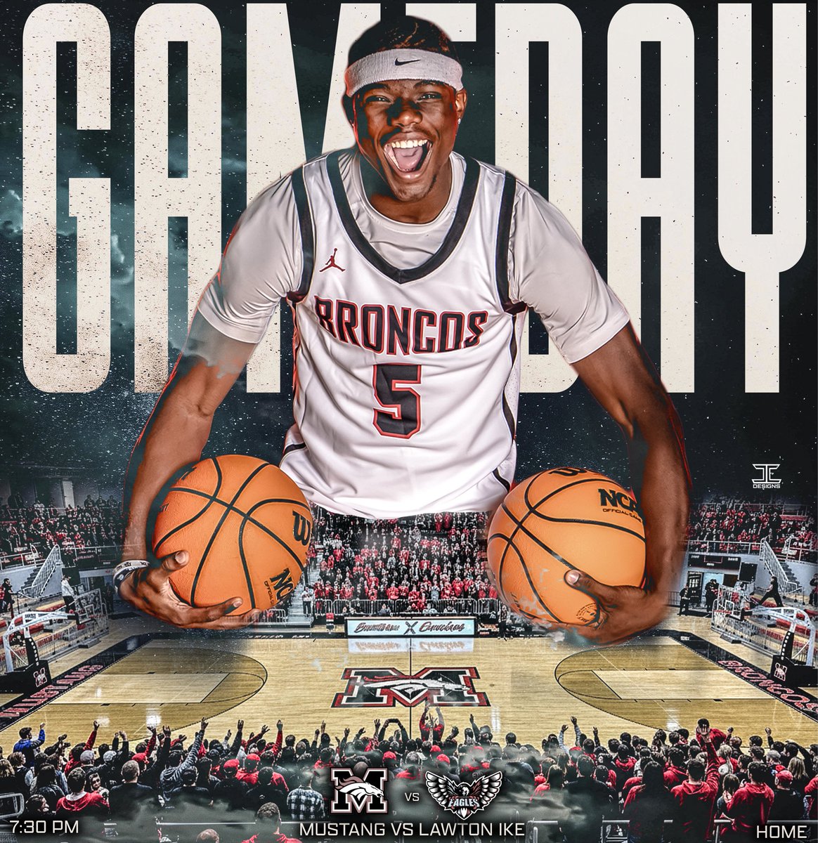 Gameday!
🆚 Lawton Ike
📍Mustang Event Center 
🕢 7:30pm
📺 mhsbroncosports.tv
Free Dunkin Donuts if team gets 4 dunks. Free Chick Fil A if team scores 20 points in the 3rd qtr and win. <a href="/MHSBroncoSports/">MHS Bronco Sports</a> <a href="/MHSBroncosVoice/">MHSBroncosVoice</a> 
Player featured- <a href="/Osbornegabe5/">Gabriel Osborne Jr</a>