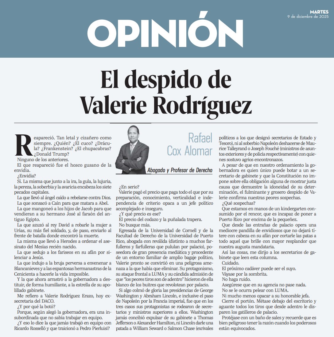 "El despido de Valerie Rodríguez," hoy en <a href="/ElNuevoDia/">El Nuevo Día</a>