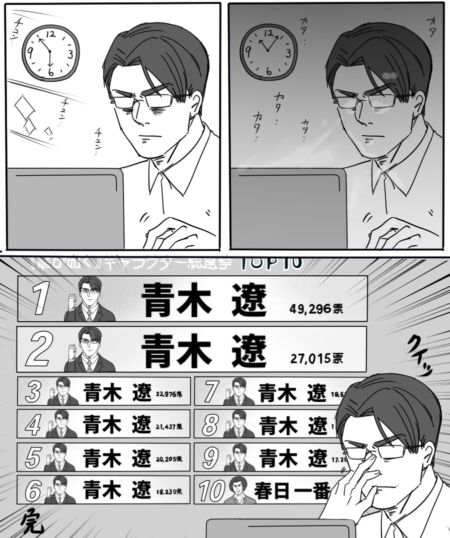 夜なべで改竄する青木遼