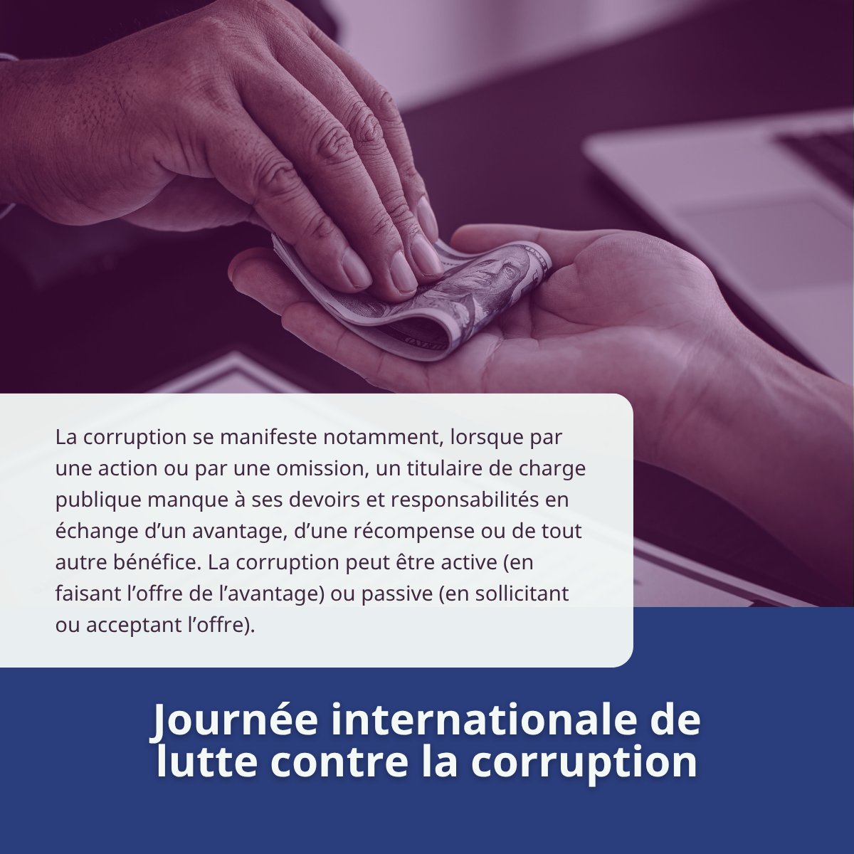 Le Réseau souligne aujourd’hui la #JournéeContreLaCorruption et reconnaît le rôle et la contribution de ses membres qui œuvre dans ce secteur de l’intégrité publique.

Nous soulignons le travail de nos membres qui œuvre en matière de lutte contre la corruption.
