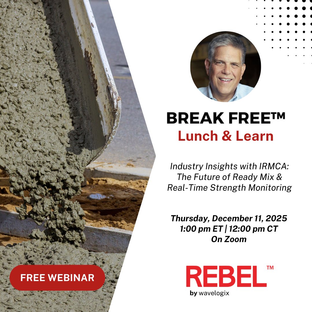 Wavelogix314's tweet image. 🔹 Upcoming Webinar 🔹

“Industry Insights with IRMCA: The Future of Ready Mix &amp;amp; Real-Time Strength Monitoring”

Join us on Thursday, December 11th at 12:00 PM CT (1:00 PM ET) for a free, insightful webinar featuring James D. Randolph, Executive Director of the Illinois Ready…