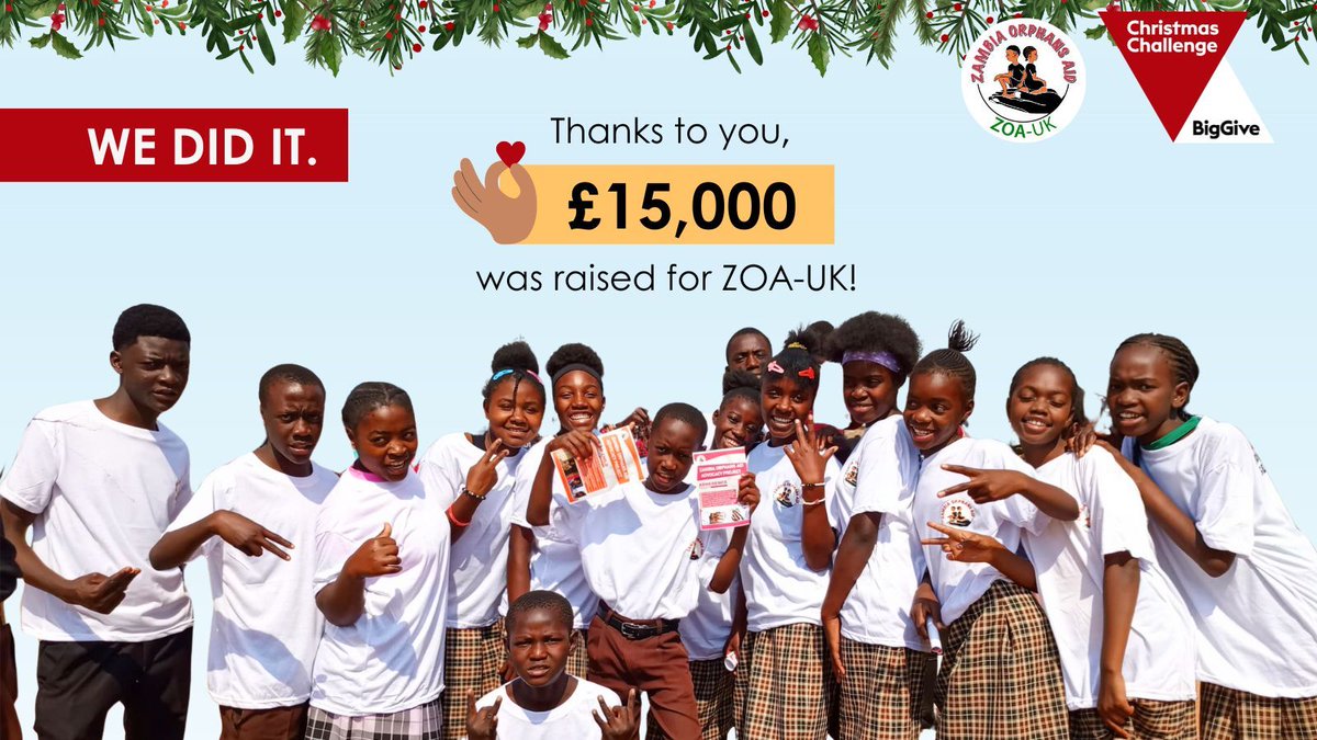 We did it! We hit our target and unlocked the full match funding available to us.

We raised £7,500 which was doubled to £15,000 + Gift Aid. 🎉 👏 🤩 

Thank you for helping to create brighter futures through education. 🙏

#ChristmasChallenge