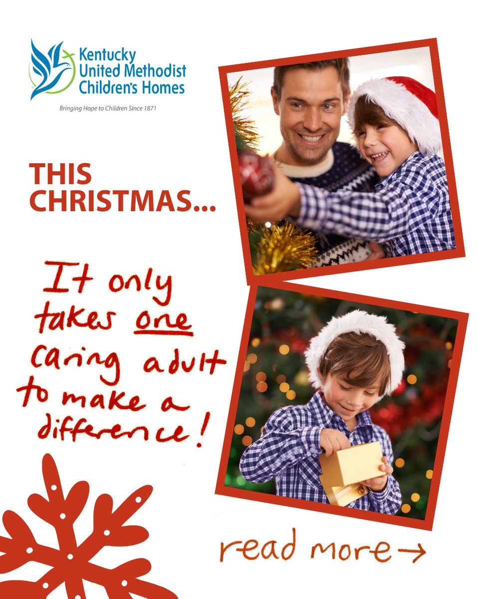 KYUMHCY's tweet photo. This Christmas, you can be the one caring adult a young person needs. 🎄 At Kentucky United Methodist Children's Homes, we see this happen in young people's lives like Jackson's* every single day.  Link 🔗 is in our bio to donate today! 

*a pseudonym https://t.co/uNynCmpbcU