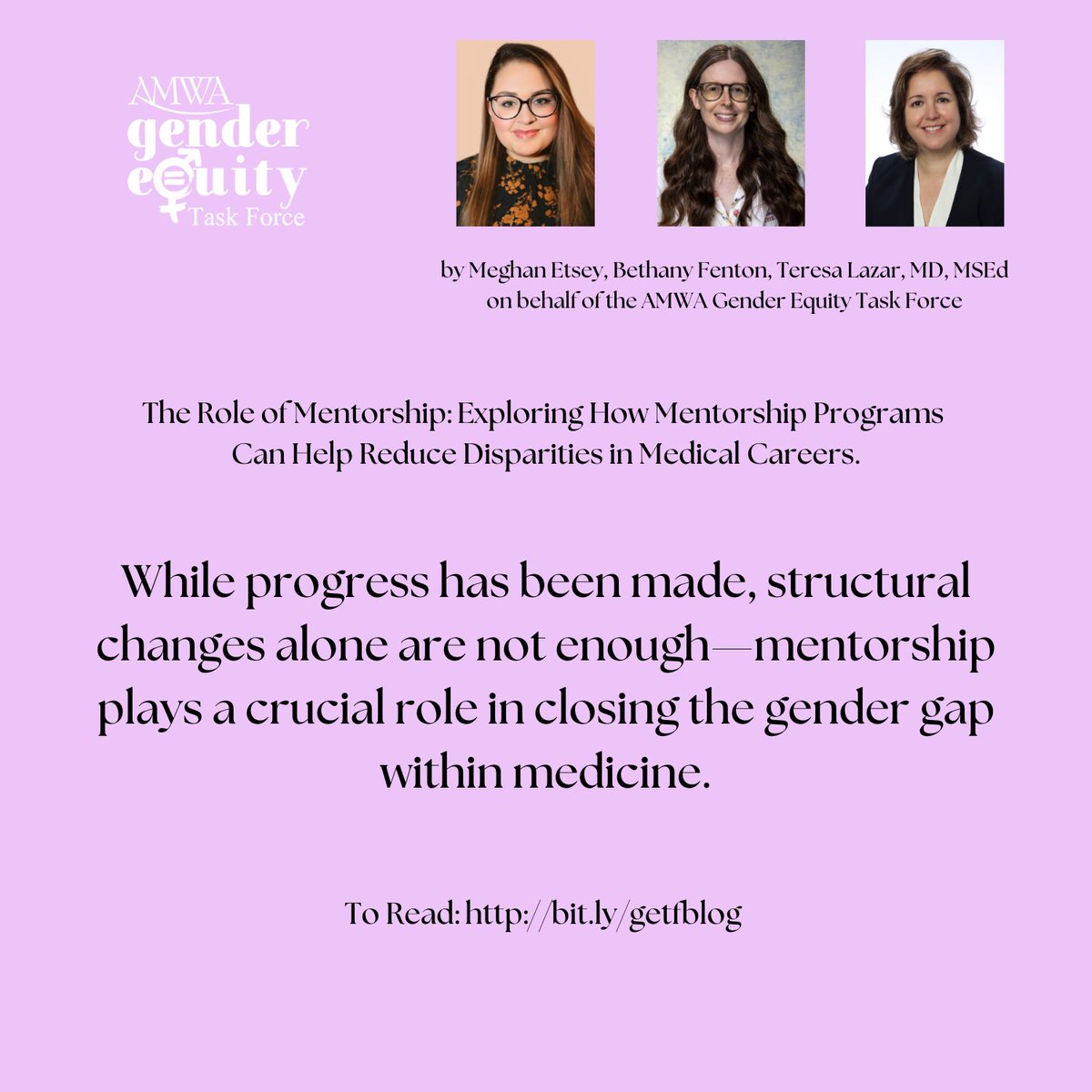 AMWADoctors's tweet image. Mentorship isn’t just guidance, it’s equity in action.

In medicine, women and underrepresented groups face barriers at every stage of training. Too often, the absence of mentorship means missed opportunities, stalled careers, and continued inequities.

Our latest AMWA post…