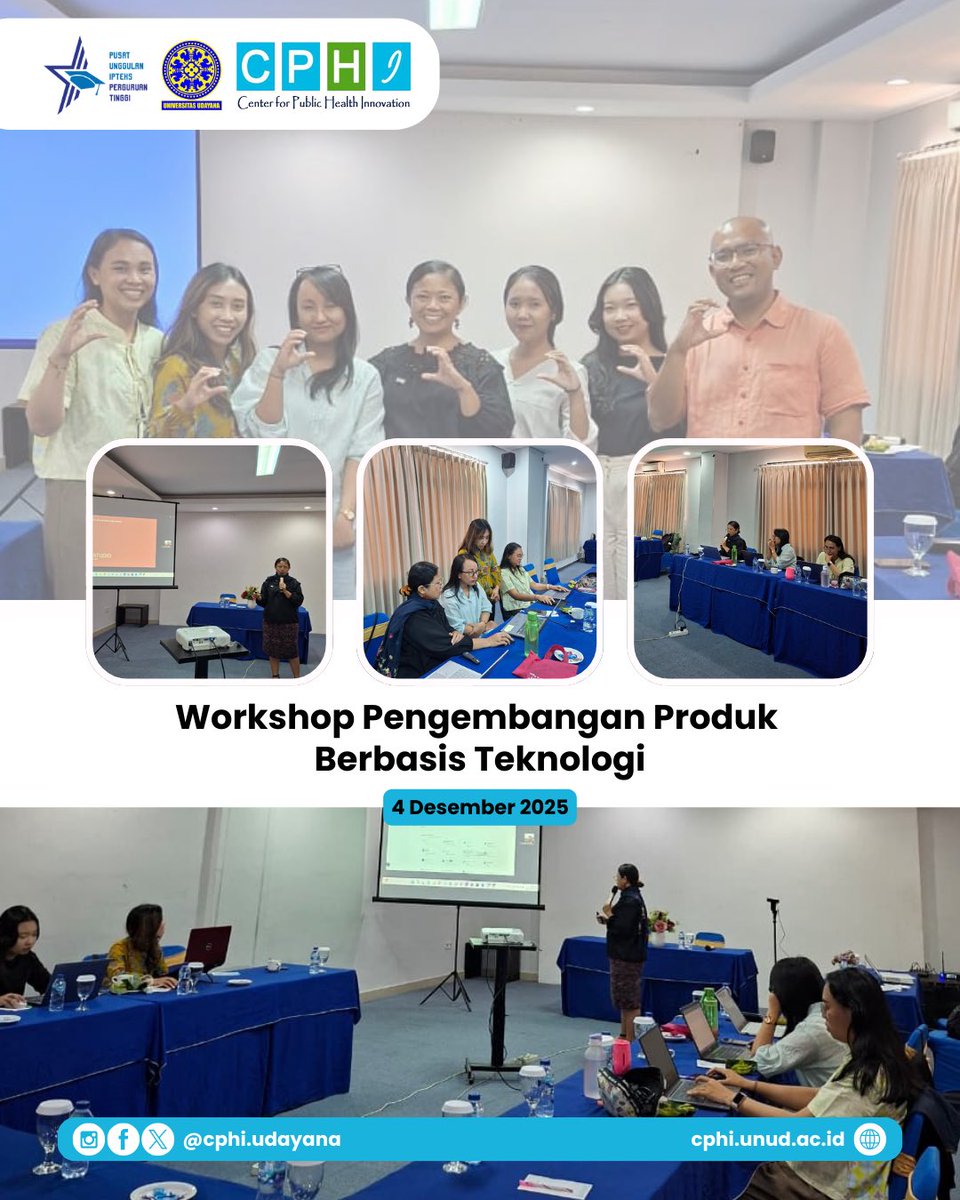 cphiudayana's tweet photo. PUI-PT CPHI Universitas Udayana telah melaksanakan Workshop Pengembangan Produk Berbasis Teknologi sebagai bagian dari upaya memperkuat inovasi dan hilirisasi hasil riset https://t.co/Fc1zoxhgOS