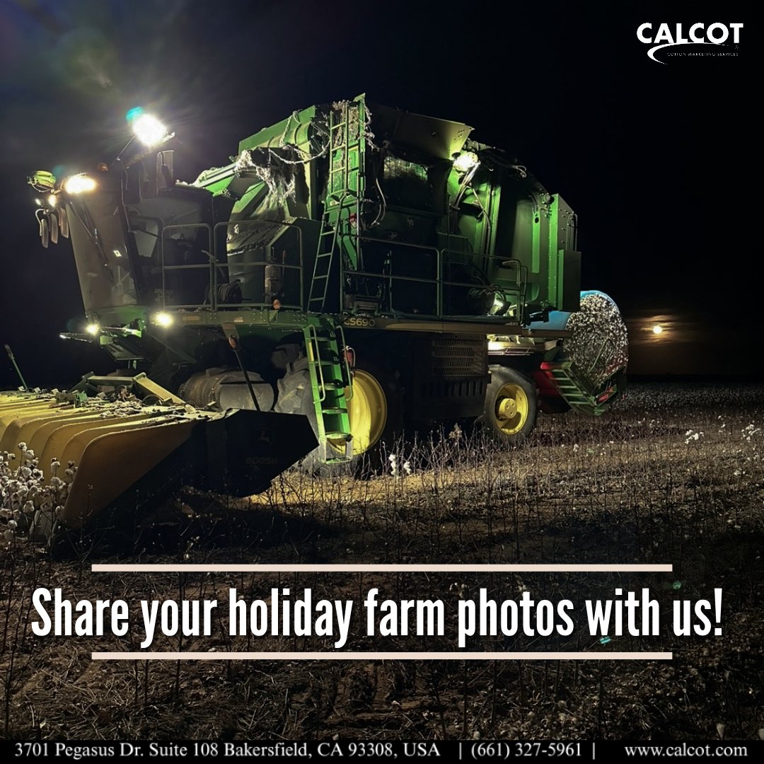 The holiday season is here!  Calcot wishes our members joy and success. Share your holiday farm photos with us! #HolidaySeason #CottonPride #CalcotCoop