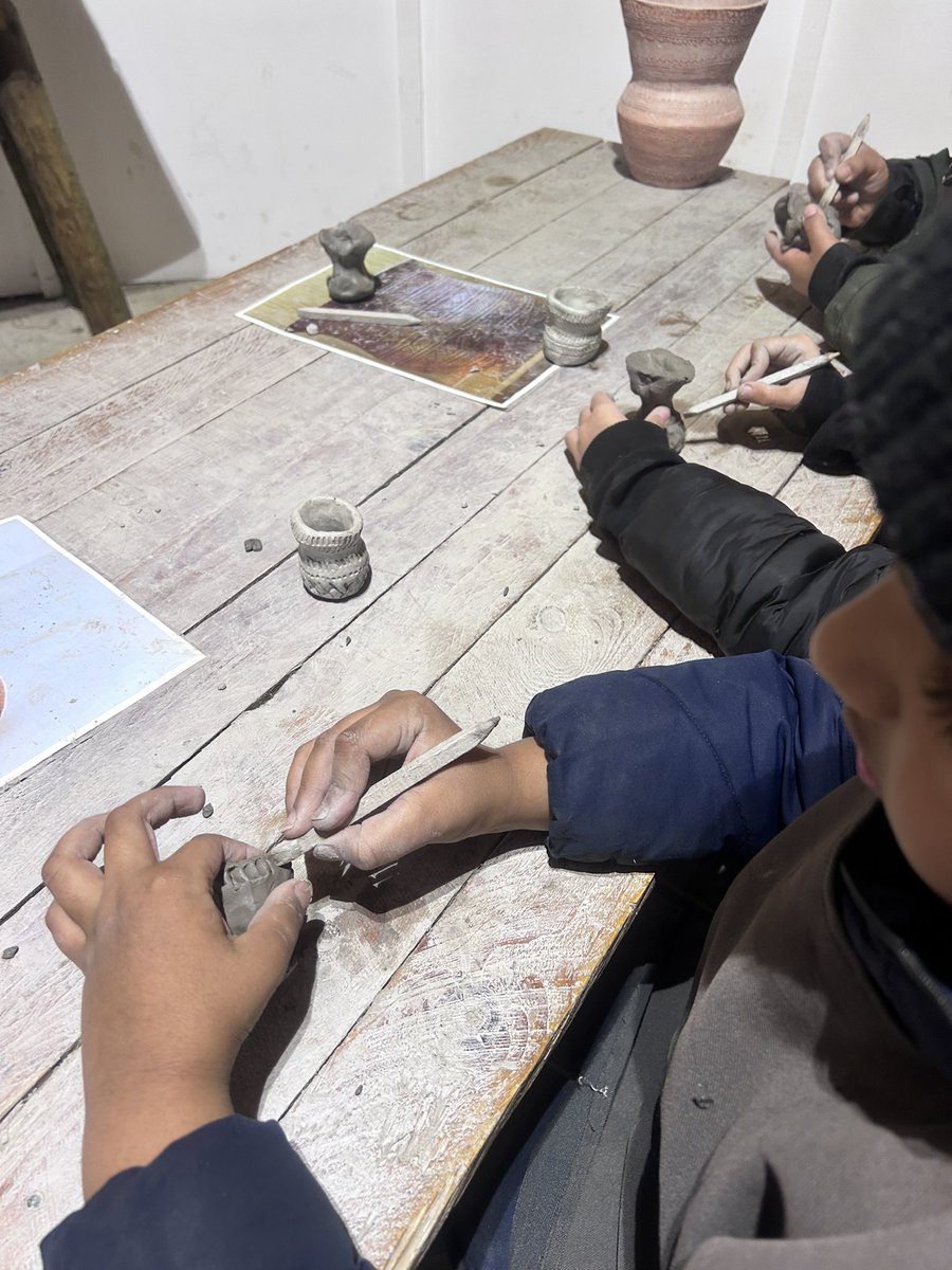 carltonj_i's tweet image. The children made beaker pots using clay. 🏺They rolled the clay and then used their hands and simple tools to form and decorate their pots.#ClayCreations#PotteryProject #ClayArt #HandsOnLearning