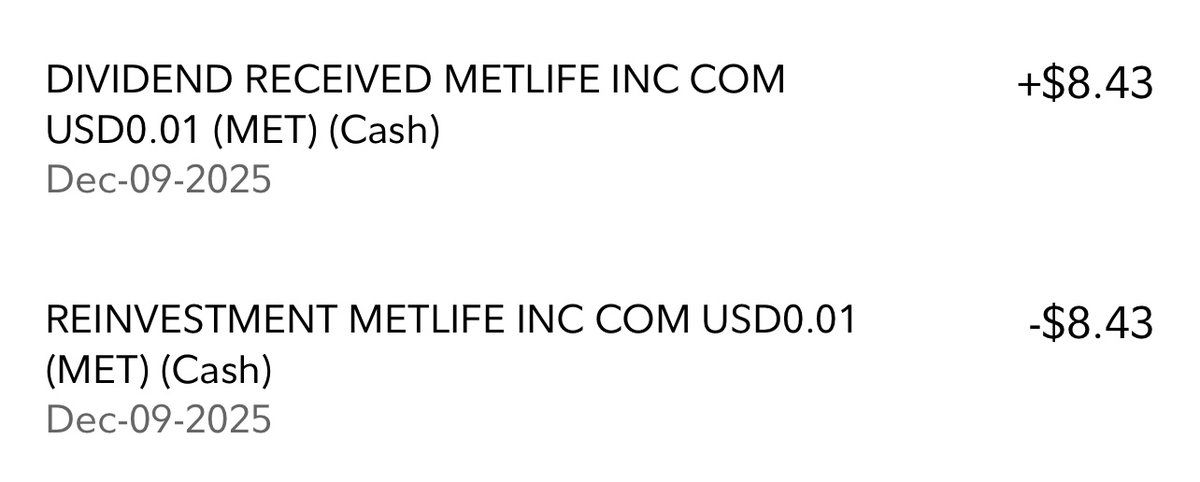 DividendDesi's tweet image. Good morning!☀️☕️
Received these dividends.. $MET
Do you own this stock?