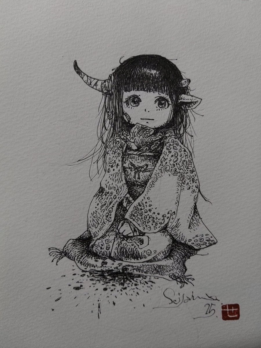 イマムラセイヤ　ペン画 tweet media