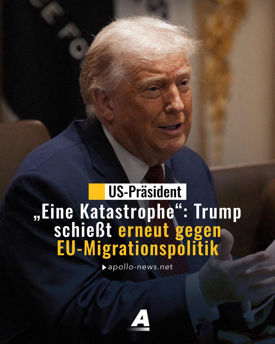 Vor einigen Tagen wurde die neue US-Sicherheitsstrategie veröffentlicht, die vor dem Migrationskurs Europas warnt. Jetzt schießt Trump erneut gegen die Politik und spricht von einer „Katastrophe“.
apollo-news.net/eine-katastrop…