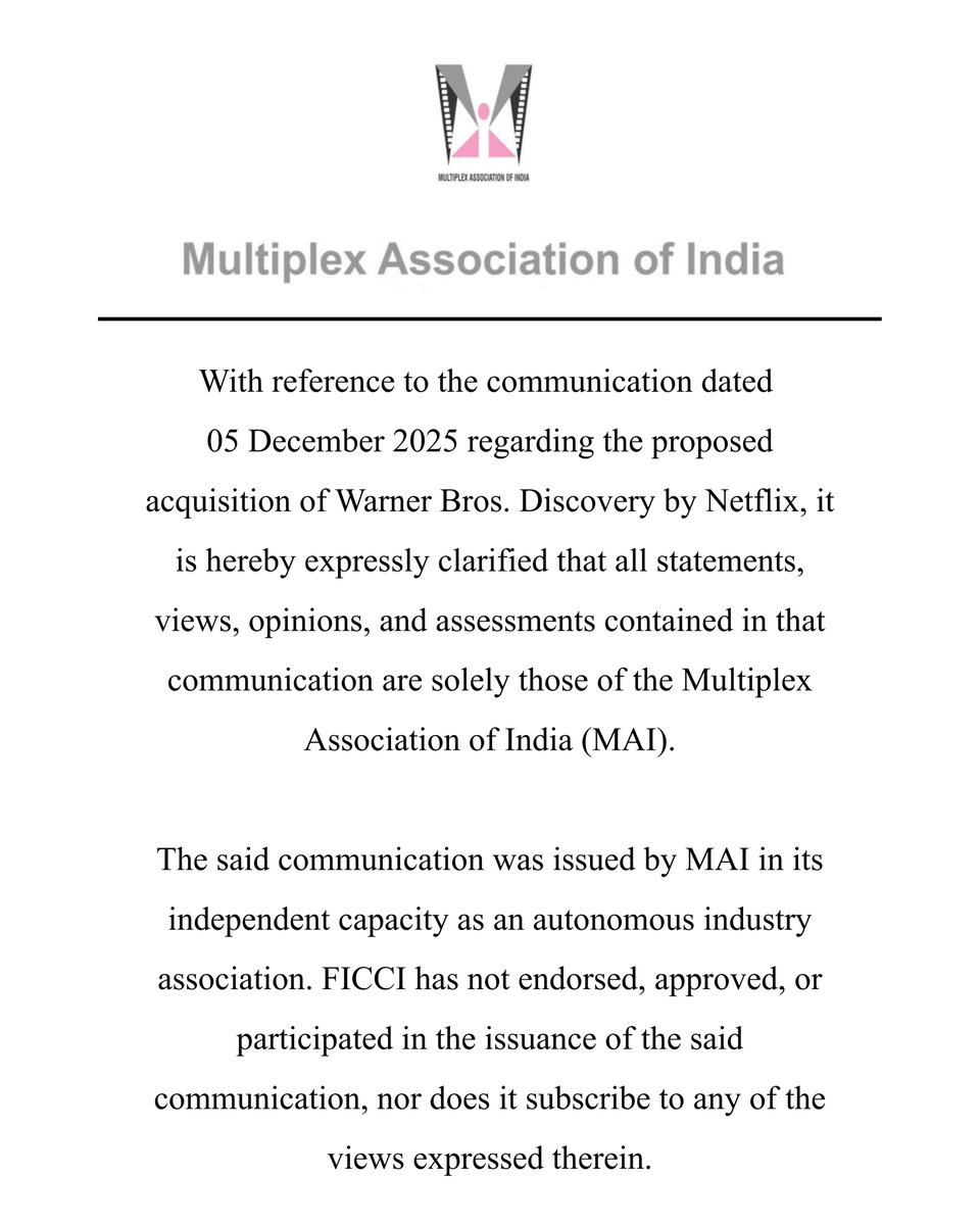 Multiplex Association Of India tweet media