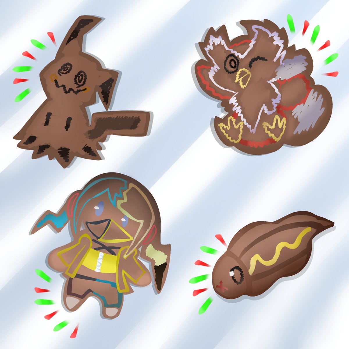 SunnyRob14's tweet photo. Pokemon cookies
#pokemon #PokemonZA #PokemonLegendsZA #Canari @PokeEarthCollab #delibird #tynamo #mimikyu
#pokemonart https://t.co/rsQrAXMtdk