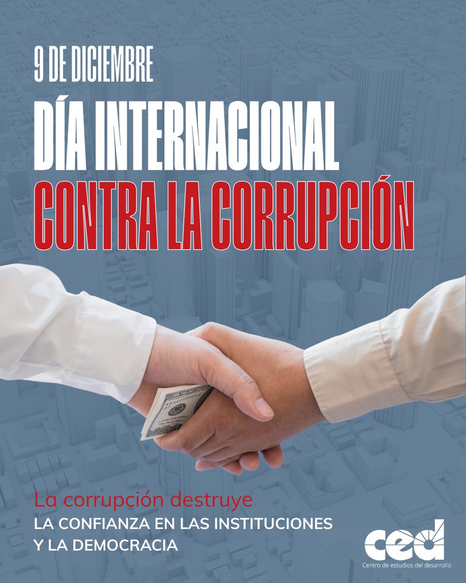 💥La corrupción debilita la democracia, erosiona la confianza en las instituciones y frena el desarrollo.

📌En el CED reafirmamos nuestro compromiso con la transparencia, probidad, integridad y el fortalecimiento de las instituciones como pilares esenciales para la democracia.