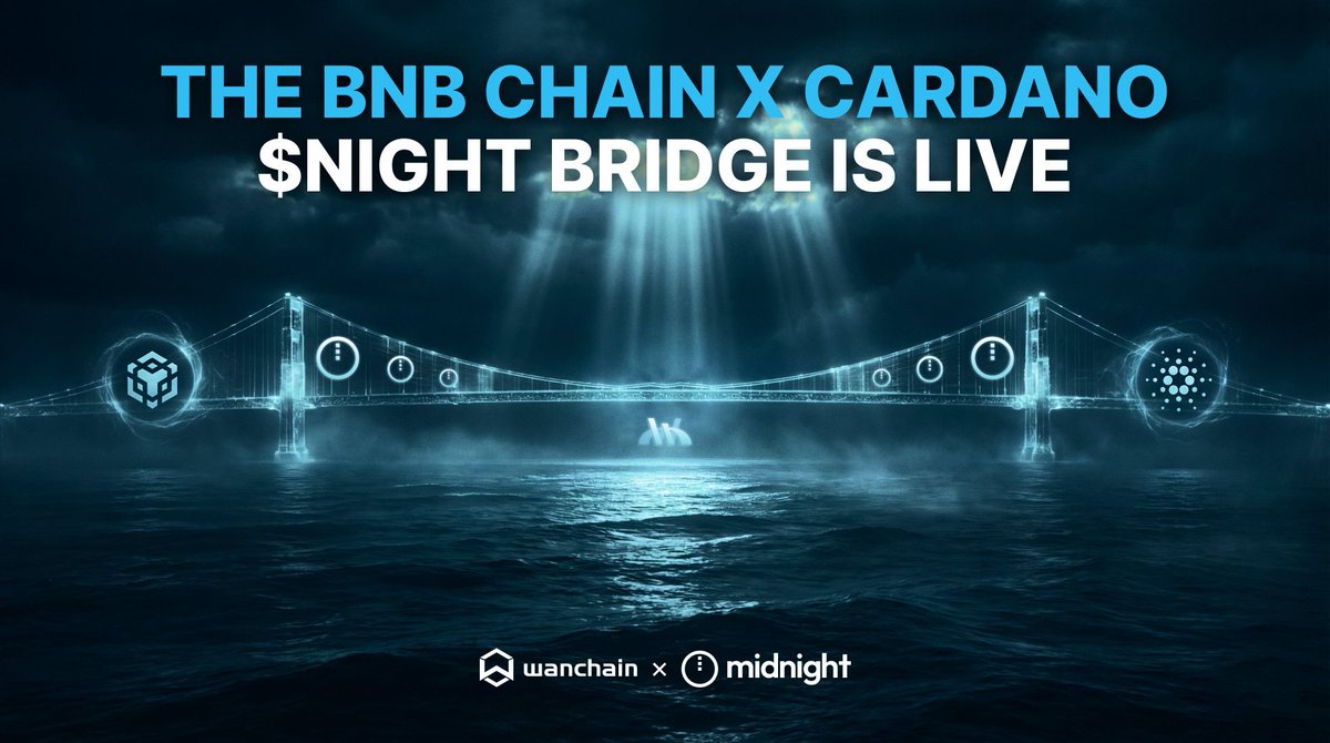 The $NIGHT cross-chain bridge is now live❗️ Bridge $NIGHT seamlessly  between Cardano ⇆ BNB Chain in just a few clicks! Powered by Wanchain -  Your number #1 $NIGHT bridge 🌕 Try it