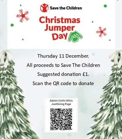 Save the Children Christmas Jumper Day on Thursday 11 December. Students can wear a festive jumper along with their normal school uniform.
School uniform is still required.
You may wear your Christmas jumper instead of your blazer.
Lanyards &amp; First Impressions cards must be worn