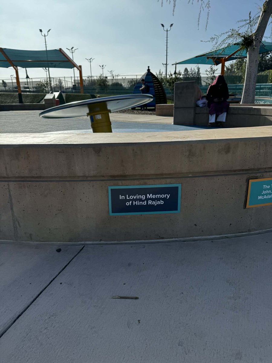 At a playground in the US, 5 year old Palestinian girl Hind Rajab, killed in Gaza alongside her family by Israeli soldiers on January 29, 2024, is memorialized.