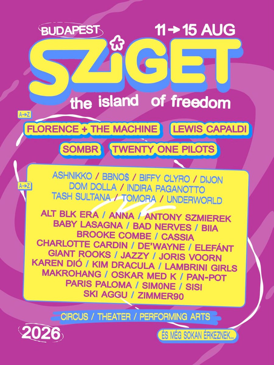When you listened to #Zimmer90 for a whole year, and today this band was announced for next year's #Sziget2026 😍😍😍☺️☺️☺️
