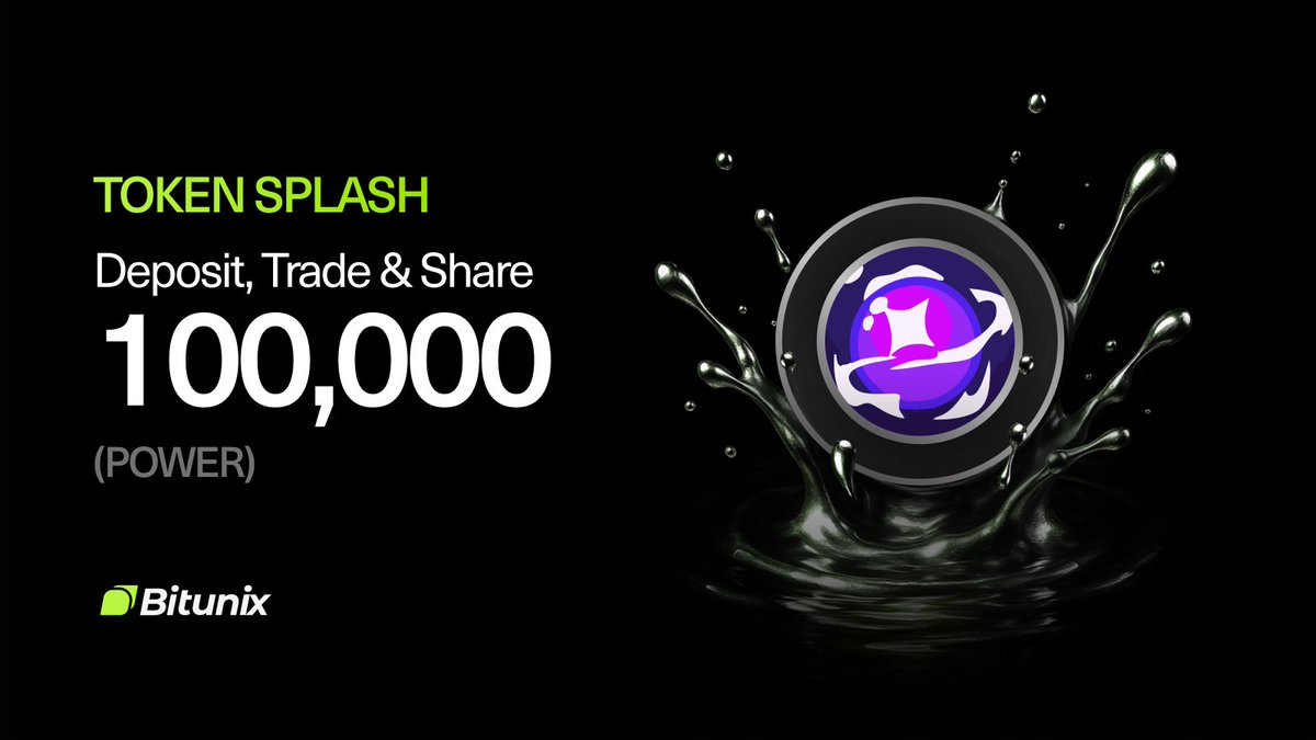 BitunixOfficial's tweet image. Deposit &amp;amp; Trade to Win 100,000 $POWER ! 💰

@PowerPrtcl joined #Bitunix Token Splash!
Trade and Earn Coins — Share a Prize Pool of 100,000 $POWER

Join here 👉 bitunix.com/p/0POWERsplash