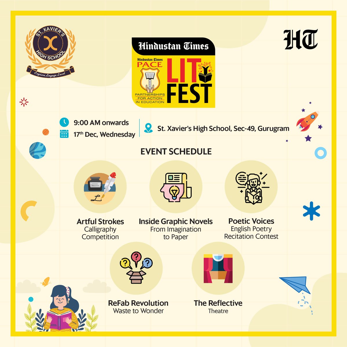 htTweets's tweet photo. #HTLitFest is happening from 12th–18th December — a 5-day celebration of creativity, imagination, and storytelling!

Hindustan Times is bringing the third edition of the HT LitFest to five vibrant venues across Delhi NCR — and this year, it’s bigger, more exciting, and more inspiring than ever! Expect engaging sessions, thrilling competitions, hands-on workshops, creative showcases, stories, poetry, art, and so much more. A true celebration of ideas, imagination, and discovery.

Get ready for:

Thrilling competitions
Creative workshops
Inspiring sessions
This is your chance to create, compete, connect — and be part of something bigger.

Tag your squad and get ready.
Stay tuned for updates!

#HTLitFest #HindustanTimes #LiteratureFestival | @vspk_13 | @htschooltweets @AsnSenior