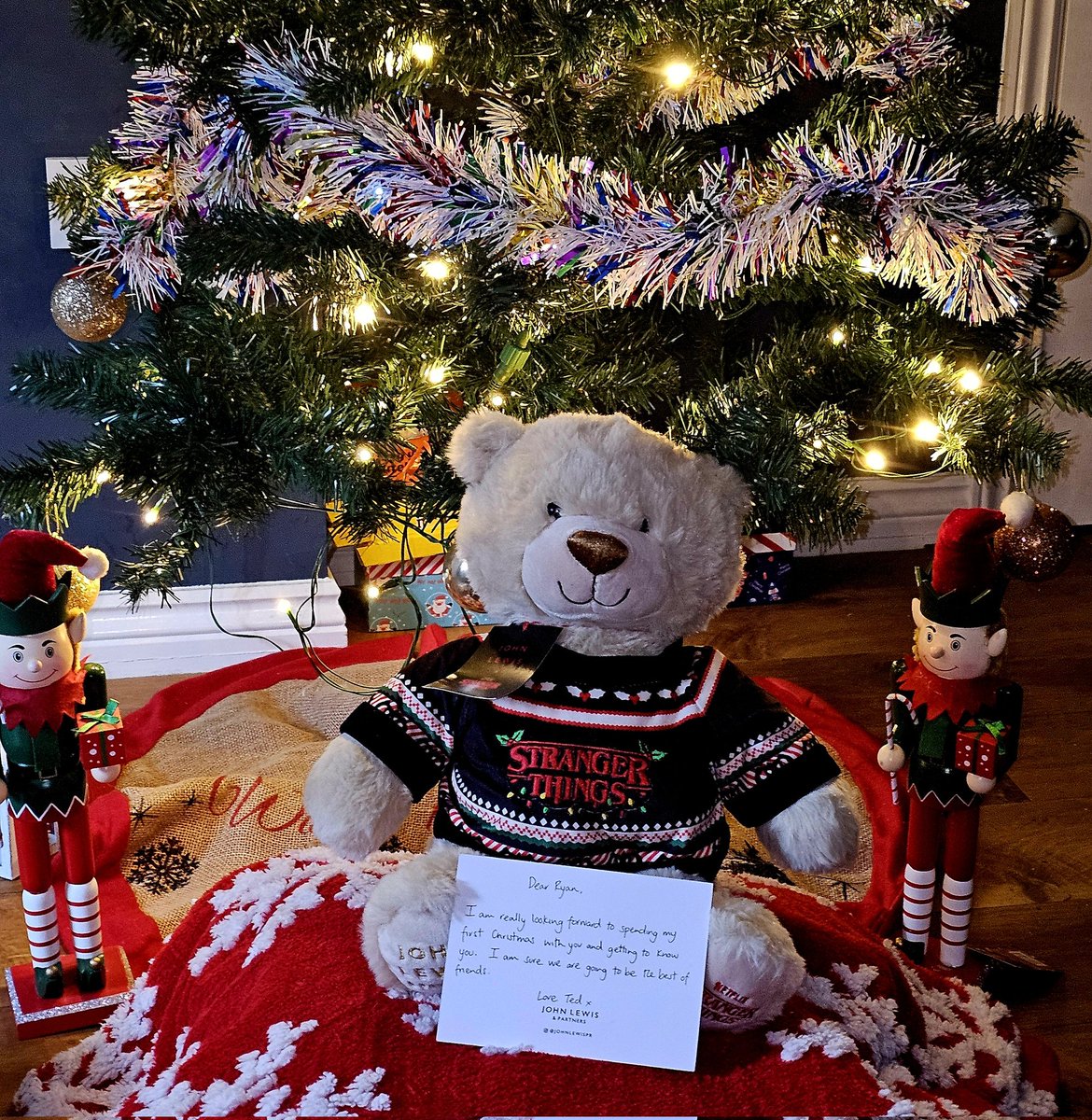 A few weeks ago I showed a picture of ryan with a stranger things teddy that he really liked, my plan was to buy it him for Christmas but John Lewis got in touch and asked if they could send Ryan one, so he had it today for his birthday,  a huge thankyou to John Lewis. 🧸
