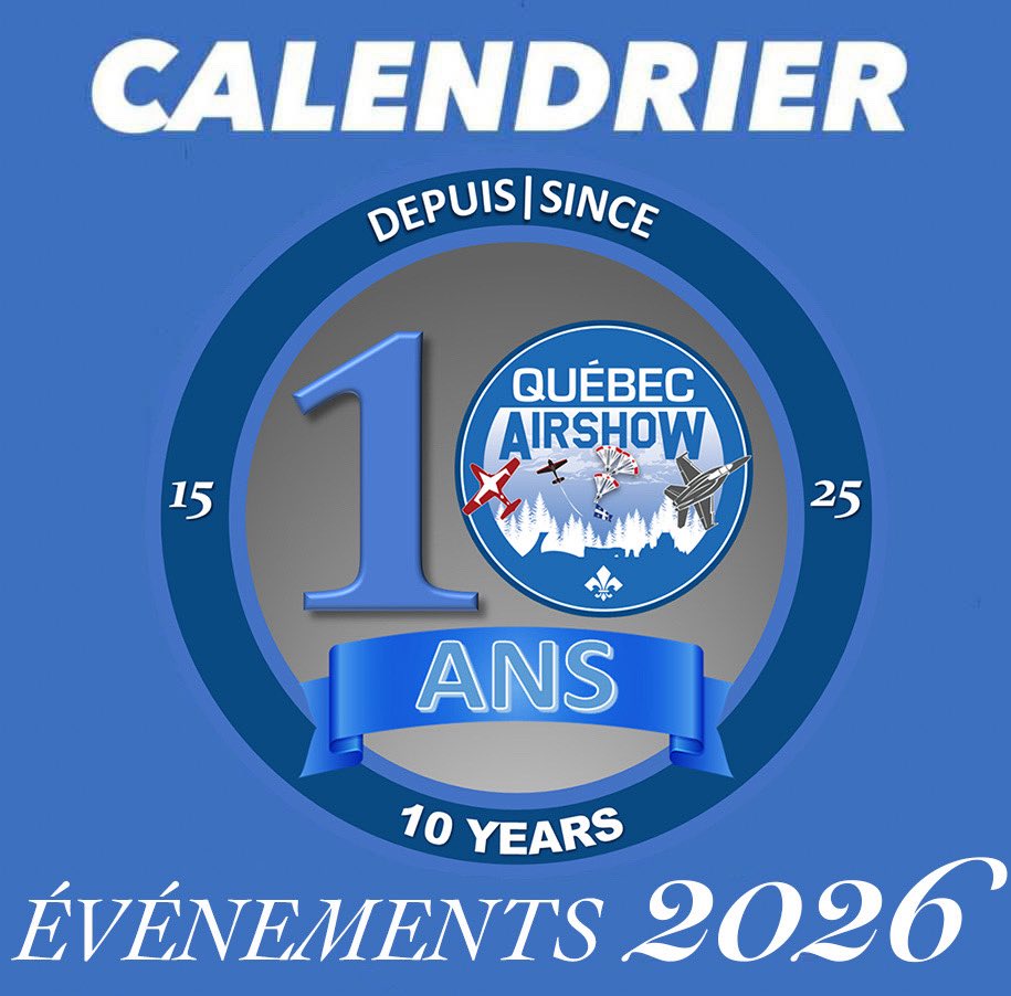 Quebecairshow's tweet photo. ⚜️ SAISON SPECTACLES AÉRIENS 2️⃣0️⃣2️⃣6️⃣
C’est le grand jour ‼️ 

À partir de 12h30 le calendrier des équipes de démonstrations sera dévoilé, nous saurons avec plus de précisions: 
📍 OÙ?
🗓 QUAND?
Et surtout avec
✈️ QUI? ✈️
Auront lieu les spectacles de la saison 2026 au Québec! https://t.co/b57ppfRpYx