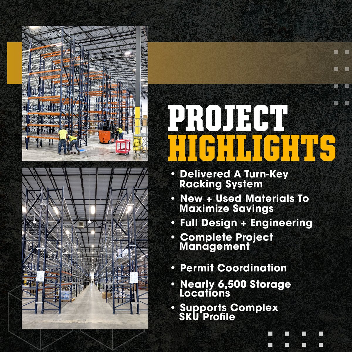 GP_Turnkey's tweet photo. 🚧 G&amp;P recently delivered a new turn-key selective storage racking system for one of the largest distributors in the maintenance, repair, and renovation industry. 
#WeAreGP #WarehouseSolutions #MaximizeStorage https://t.co/nnFn0nBJ6K