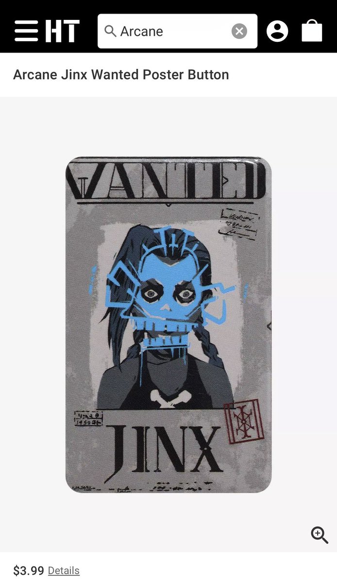 #jinx #arcane so hot topic now have a poster button
