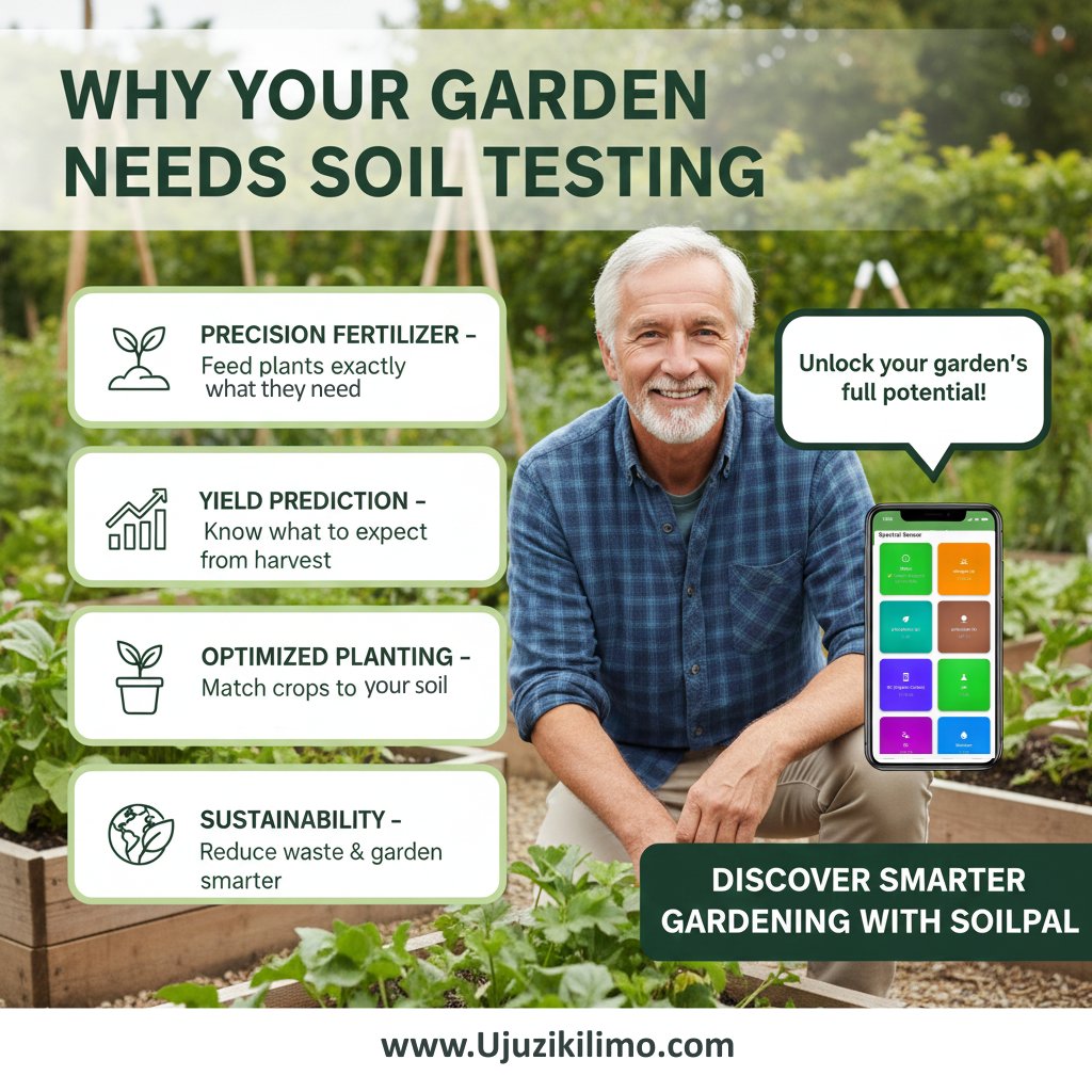 UjuziKilimo's tweet photo. Are you getting the most out of your soil?

High yields and true sustainability come from precise soil knowledge.

#Soilpal delivers that power instantly. Discover smarter gardening today! https://t.co/SmDdqNZ2d2