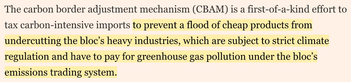 Green is expensive:

EUs upcoming carbon border tax makes our stuff more expensive to "prevent a flood of cheap products"

archive.ph/f1cG3
ft.com/content/482674…