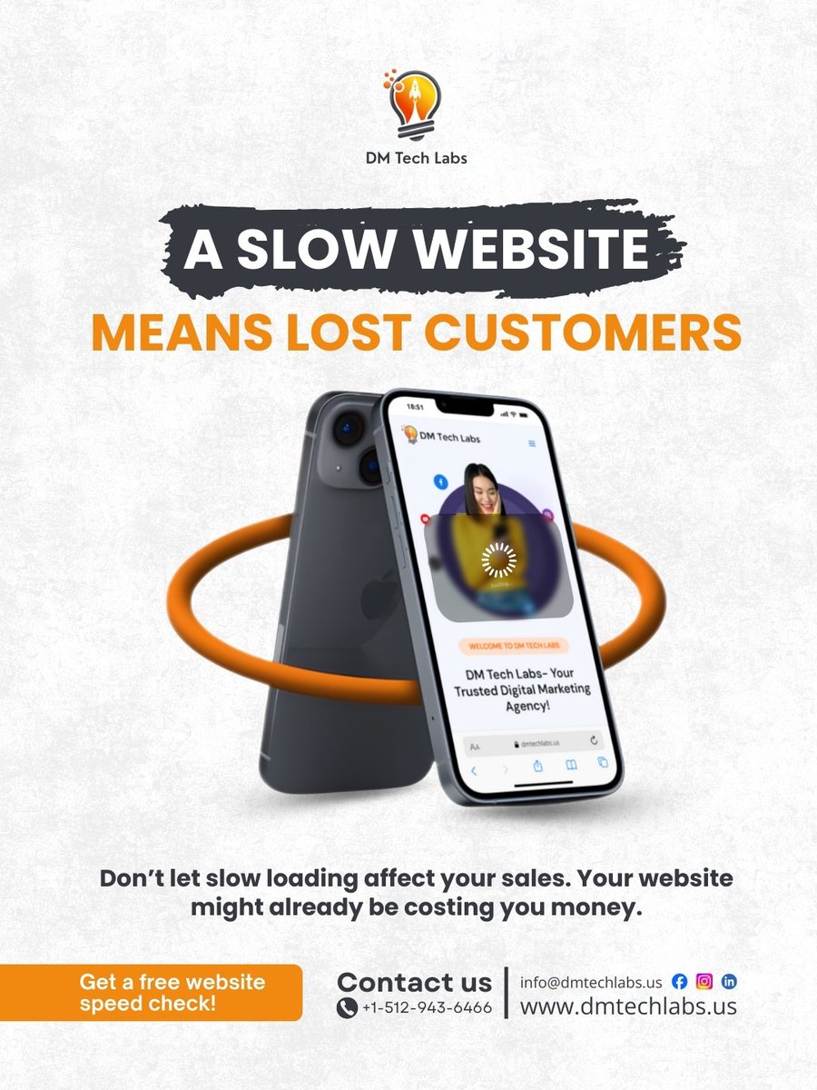 dmtechlabs_'s tweet photo. Is your website fast enough? ⏱️
In the US, users leave if a site takes over 3 seconds to load—meaning slow speed = lost sales.
Boost performance, improve rankings, and keep customers.
DM us for a free speed check!
#DMTechLabs #WebsiteSpeed #FastWebsite #DigitalMarketing https://t.co/9m0oe6uUwx
