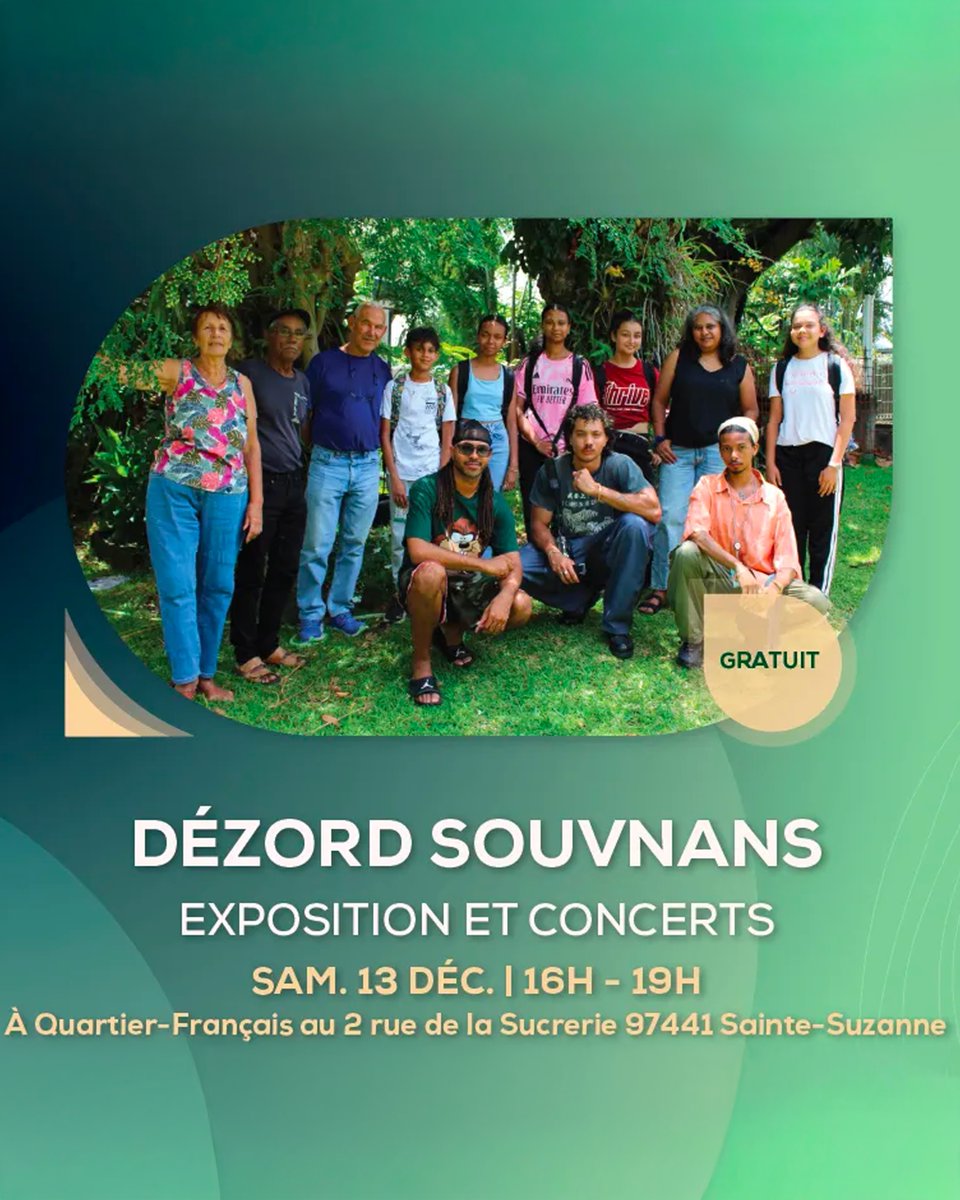 #Cinor [ Terre de Proximité ] #20Désanm
Dans le cadre des commémorations du 20 Désanm la SPL Territo’Arts vous propose un évènement ce samedi 13 décembre 2025, de 16h à 19h, à proximité de la Maison des projets de Quartier-Français.
Le programme par ici : cinor.re